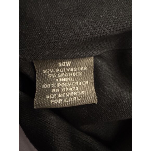 Taylor Black Cascade Ruffle Dress Size 14W 1X Plus Timeless Classic All-Season - Picture 5 of 7